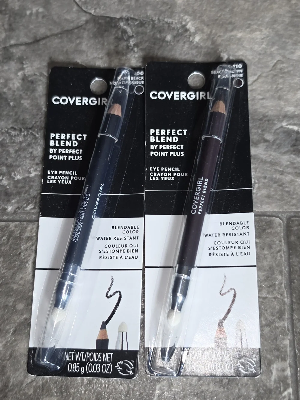COVERGIRL Perfect Blend Eye Pencil Duo -Basic Black 100 & Black Brown 110 0.03oz